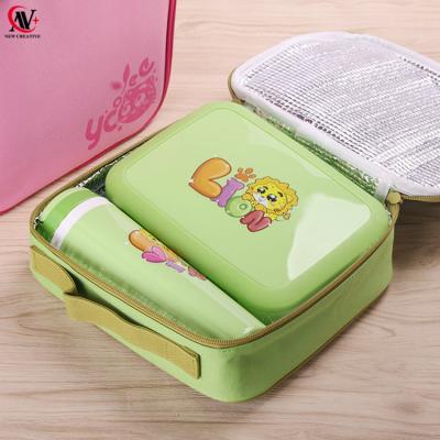 China 5 Compartments Plastic Freshness Keeping Lunch Box 800ml With Spoon School Water Bottle Set 350ml for sale