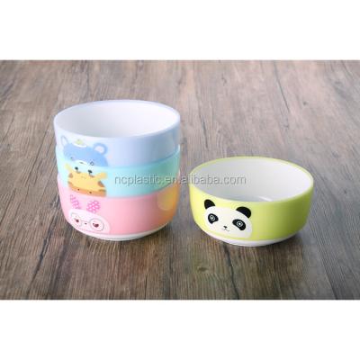 China Sustainable Cartoon Food Animal Plastic Bowls Set 4pcs for sale