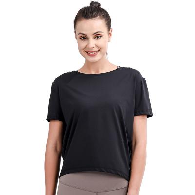 China Breathable Women Seamless Workout Shirts For Women Short Sleeve Plain Stitches Quick Dry Lightweight Gym Sporty Yoga Tops for sale