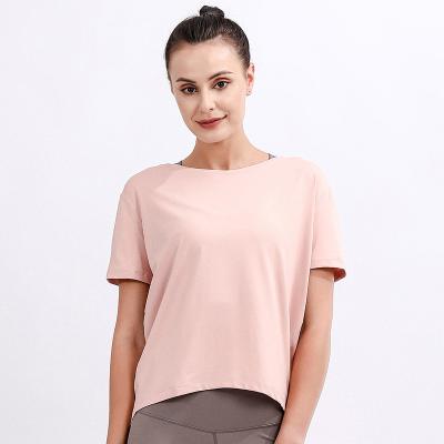 China 2022 Summer Comfortable Promotional Women's Sleeve T-shirt Graphic Anti-Wrinkle Cut Out T-shirt Good Quality Young Ladies Short Sleeve T-shirt for sale