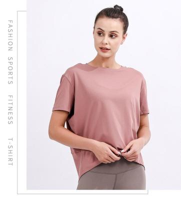 China Cheap High Quality Anti-wrinkle Summer Running Streetwear Plain Plain Casual Fitness T-Shirt Streetwear For Women for sale