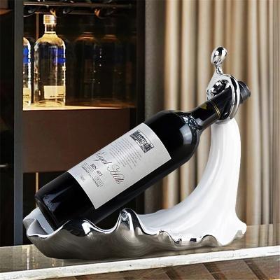 China Art Decor customization wholesale Excellent quality light luxury gift home decoration ceramic decor antique table Wine rack like a girl for sale