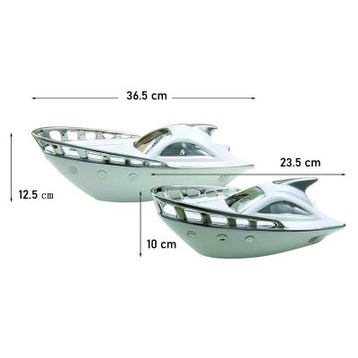 China Minimalist Yacht Decoration, Nordic Ceramic Home Electroplating Silver Ceramic Hotel Gift Office Decoration Ornaments for sale