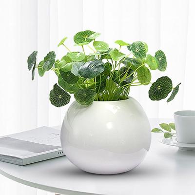 China Wholesale Modern Minimalist Hydroponic Simple White Ceramic Vase Round Ball Decoration Porcelain Home Vases For Living Room for sale