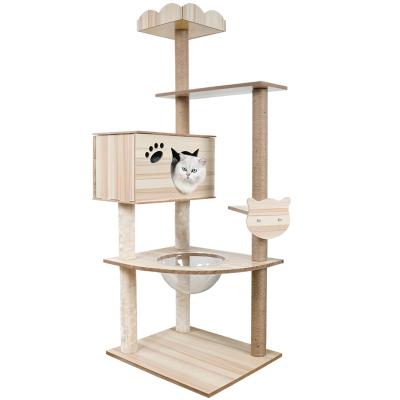 China FACTORY Stocked Luxury Wooden Cat Tree Tower Pets China Large Pet Supplies Products for sale