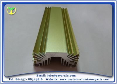 China Golden Anodized Extruded Aluminum Profile Radiators / Heat Sink 6063- T5 for sale