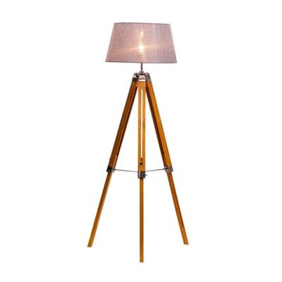 China Amazon Modern Bamboo Tripod Corner Floor Lamp With Fabric Canvas Shade for sale