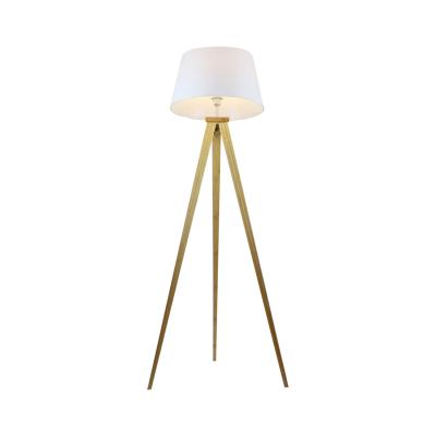 China Modern Minimalist Design Bamboo Tripod Floor Lamp With White Fabric Shade for sale