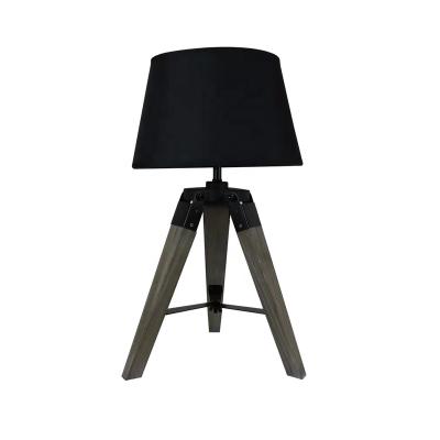 China Modern Bedside Night Lamp with Tripod Table Base in Black for sale