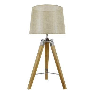 China Modern Nordic E27 Bamboo Table Lamp With Beige Linen Shade For Room Decoration for sale