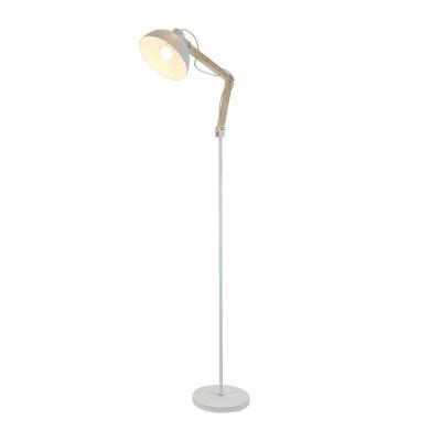 China Post Modern Home Decoration E27 Adjustable Metal Floor Lamp With Swing Arm In White for sale