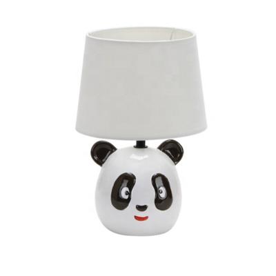 China Modern Cute Chinese Bedside Table Lamp with Panda Ceramic Base E14 Max.40W for sale