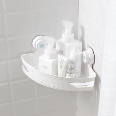 China Durable Wall Mounted Plastic Bathroom Corner Shelves No Storage Drilling Shelf for sale