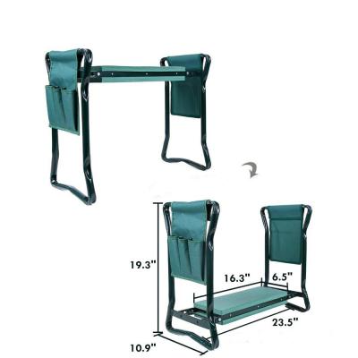 China Durable 2 In 1 Foldable Folding Metal Garden Chair Kneeling Stool With Bag And Stool for sale