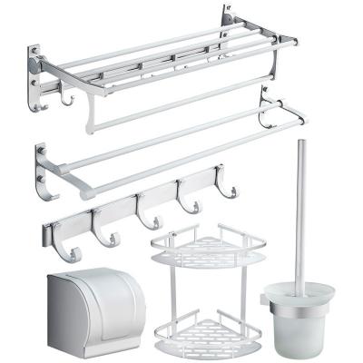 China Punch Free Towel Storage Rack Bathroom Hardware Bathroom Hardware Hanger Set EUROPEAN for sale