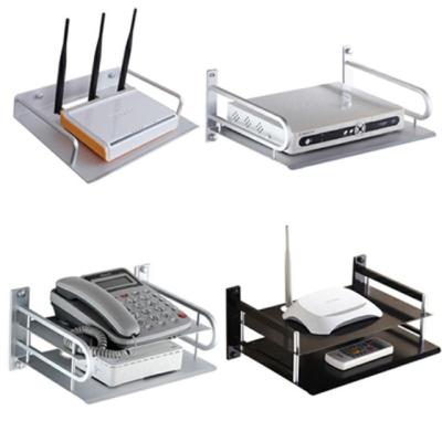 China Wall Mounted Aluminum Rack Shelf Router DVD Player Wall Shelf Made by Double-Layer Aluminum Router Shelf for sale