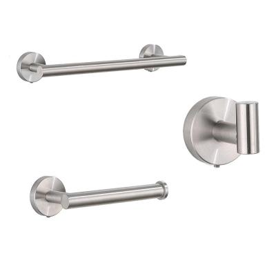 China Fashion 304 Stainless Steel Towel Rack Toilet Paper Holder Wall Mounted Bathroom Accessories Set for sale