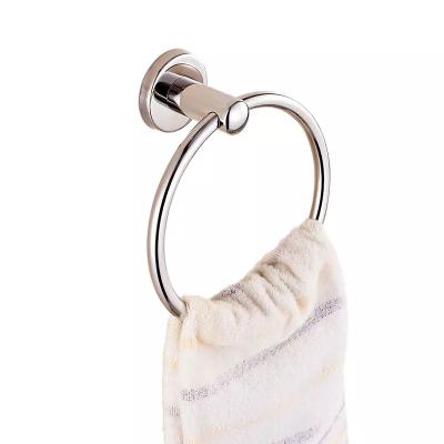 China Modern Bathroom Hardware 304 Stainless Steel Round Towel Ring Pendant Towel Ring Holder for sale