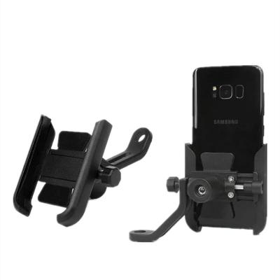 China Adjustable Motorcycle Cell Phone Holder Aluminum Alloy Bicycle Mobile Phone Shockproof Stable Non-slip Outdoor Holder for sale