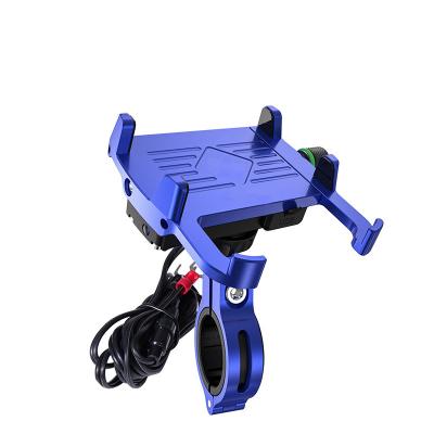 China New Arrivals Adjustable Motorcycle Phone Holder With USB Charger Mount For 3.5-6.2 Inch Bike Handlebar Mounts for sale