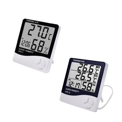 China NEW LCD Digital Temperature Humidity Meter Electronic Thermometer Hygrometer Indoor Outdoor Clock HTC-1 HTC-2 ZKHD030 for sale