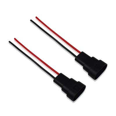 China 2Pcs 9005 HB3 9006 HB4 9012 Hir2 Extension Wire Harness Connector For Headlight Fog Lamp 2 Pins Socket Male Plug Female Adapter ZKHD003 for sale