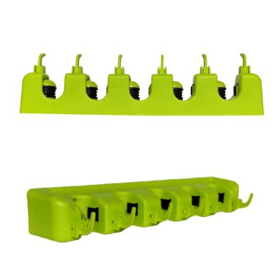 China New Product Modern Desgin 5 Position 6 Hooks Wall Broom Broom Holder Garage Storage Plastic Multifunctional Hooks for sale