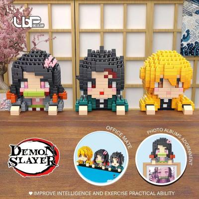 China Construction Toy Japan Anime Micro Building Blocks Kamado Tanjirou Zenitsu Nezuko Mini Brick Demon Slayer Toys For Birthday Gift for sale