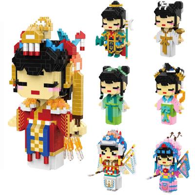 China Cowboy from Toy Kid Gift Peking Opera Diamond Building Blocks Chinese Style Building and Brick Figures of Weaver Girl White Lady Mini for sale