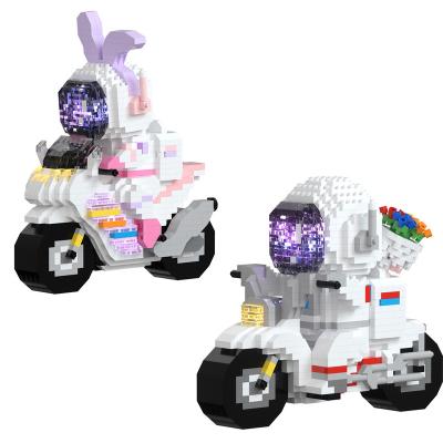 China Astronaut Mini Building Block Figures Toy Lighting Space Motorcycle Model Toy New Assembly Micro Building Brick For Children Gift for sale