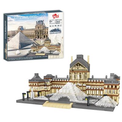 China World Famous Louvre Mini Building Blocks Toys Diamond Bricks Paris Musee Du 3D Architecture Model 8040 Construction Toy Hot Sale Children Gift for sale