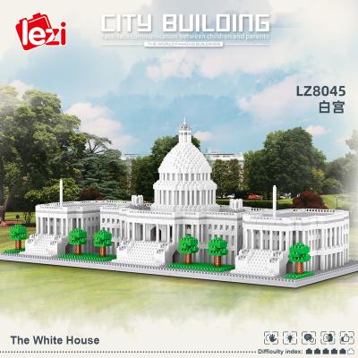 China World Famous Building Toy 3796pcs+ USA Architecture 3D Model Diamond Bricks Toys The White House Mini Building Blocks for sale