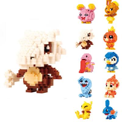 China Bone Monster Piplup Torchic Diamond Mini Brick Pokemoned Micro Building Toy LNO Cartoon Pocket Building Blocks Figrues Toys for sale