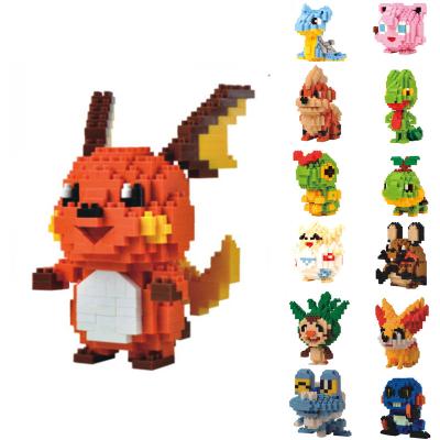 China Micro Monster Togepi Raichu Jigglypuff Treecko Diamond Mini Brick Pokemoned Figrues Pocket Building Blocks Cartoon Toy LNO Building Blocks for sale