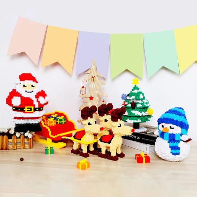 China Building Toy Hot Sale Connection Magic Building Blocks Figures Christmas Decoration Supplies Santa Claus Snowman Elk Tree Mini Bricks Toys for sale