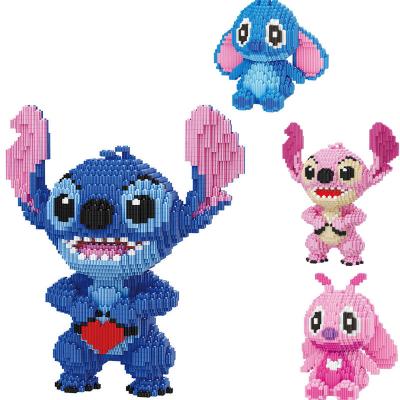 China Building Toy Hot Sale Lovely DIY Assembled Mini Bricks Connection Magic Building Collection Blocks Lilo and Stitch Angel Figures Toys for sale