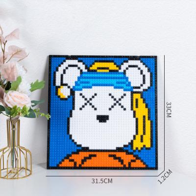 China Construction Toy New DIY Painting Diamond Micro Bricks COS Famous Paintings Bearbrick Connection Building Blocks Assembled Toy for sale