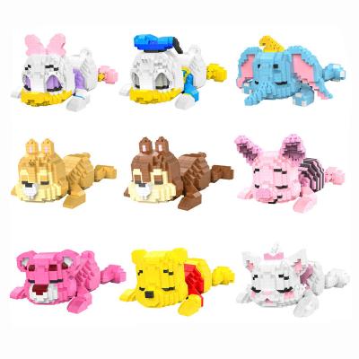 China DropShipping Plastic Micro Building Toy Construction Blocks Cute Donalded Duck Piglet Tigger Bear Mini Figrues Brick Toys For Christmas Gifts for sale