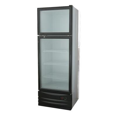 China 278L Single-temperature Double Temperature Glass Door Refrigerator Showcase Freezer Vertical CB LC/D-278 for sale