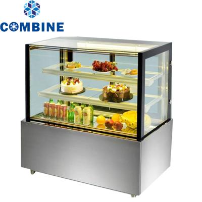 China Single-temperature cake cabinet freezer commercial glass air-cooled table curved fruit baked sushi cabinet for sale