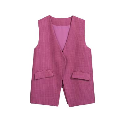 China Fashion Spring Autumn Summer Anti-pilling Women's High Quality Long Wear Elegant Slim Upper Causal Simple Vest for sale