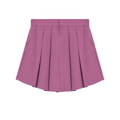 China Fashion Anti-Static High Quality New Style Casual Girls Wear Women Elegant Office Solid Pleated Short Skirts for sale