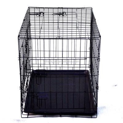 China Sustainable Collapsible Metal Dog Crate With Double Doors for sale