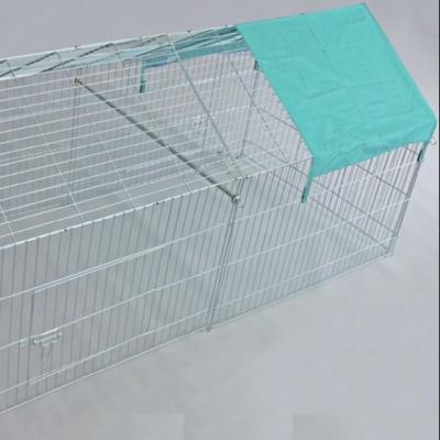 China Sustainable Folding Outdoor Rabbit Run Cage With Sunshade for sale