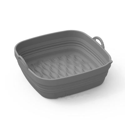 China Viable Rectangular Collapsible Air Fryer Liners Reusable Silicone Air Fryer Liner Replacement Baking Tray Basket for sale