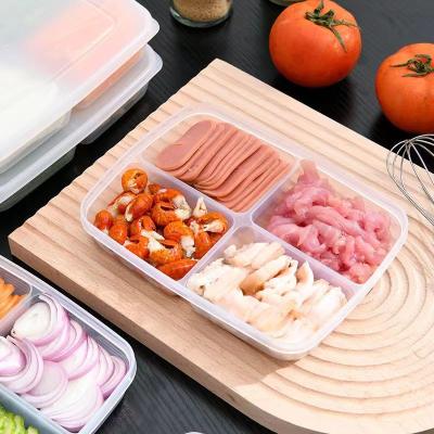 China Stackable Airtight Plastic Vegetable Fruit Reusable Meat Storage Containers Freshness Preservation Kitchen Food Fridge Organizer with Lids for sale