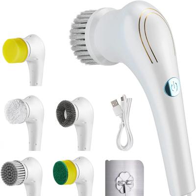 China Sustainable Waterproof Portable Electric Home Shower Brush Cleaning Car Kitchen Car Spinning Electric Tub Scrubber for sale