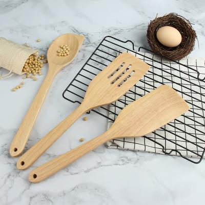 China 2021 viable top selling cookware set utenisl kitchen tool rubber wood wooden utenisls set for kitchen for sale