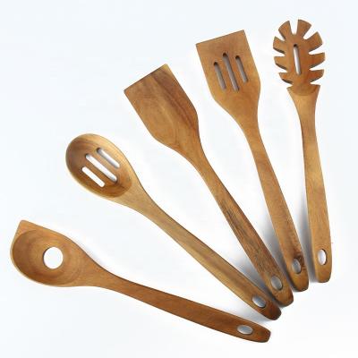 China Sustainable Kitchen Accessories Utensils Cooking Wooden Acacia Wood Kitchen Utensils Set for sale