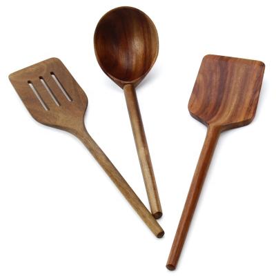 China Wholesale Sustainable Kitchen Acacia Wood Cooking Utensils Set for sale